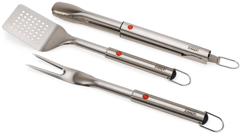 JOSEPH JOSEPH GrillOut 3-Piece SST BBQ Turner, Tongs & Fork Set