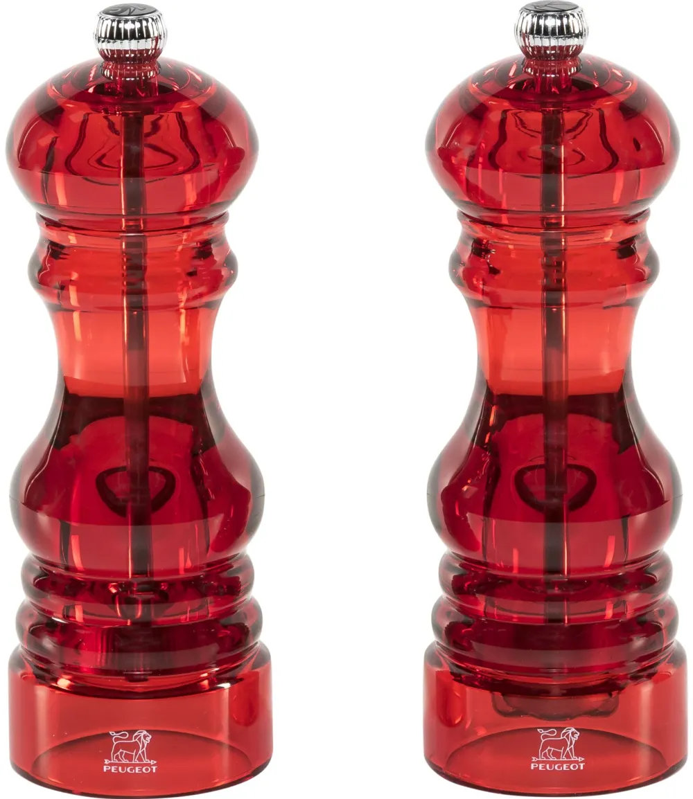 Set rasnite sare si piper Peugeot Podium Duo 18 cm acril rosu