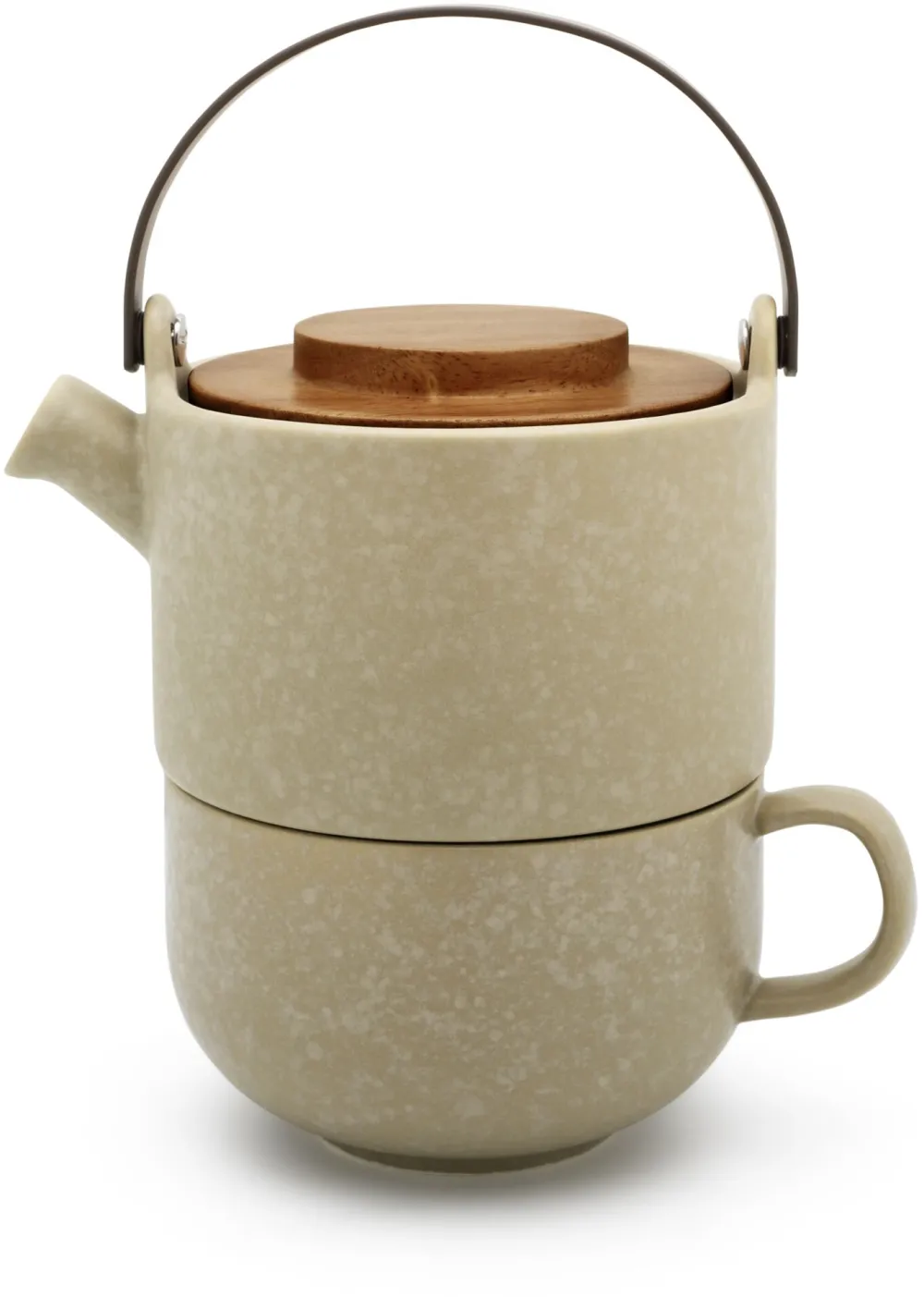Bredemeijer Tea-for-one Umea beige / Acacia Lid 142024
