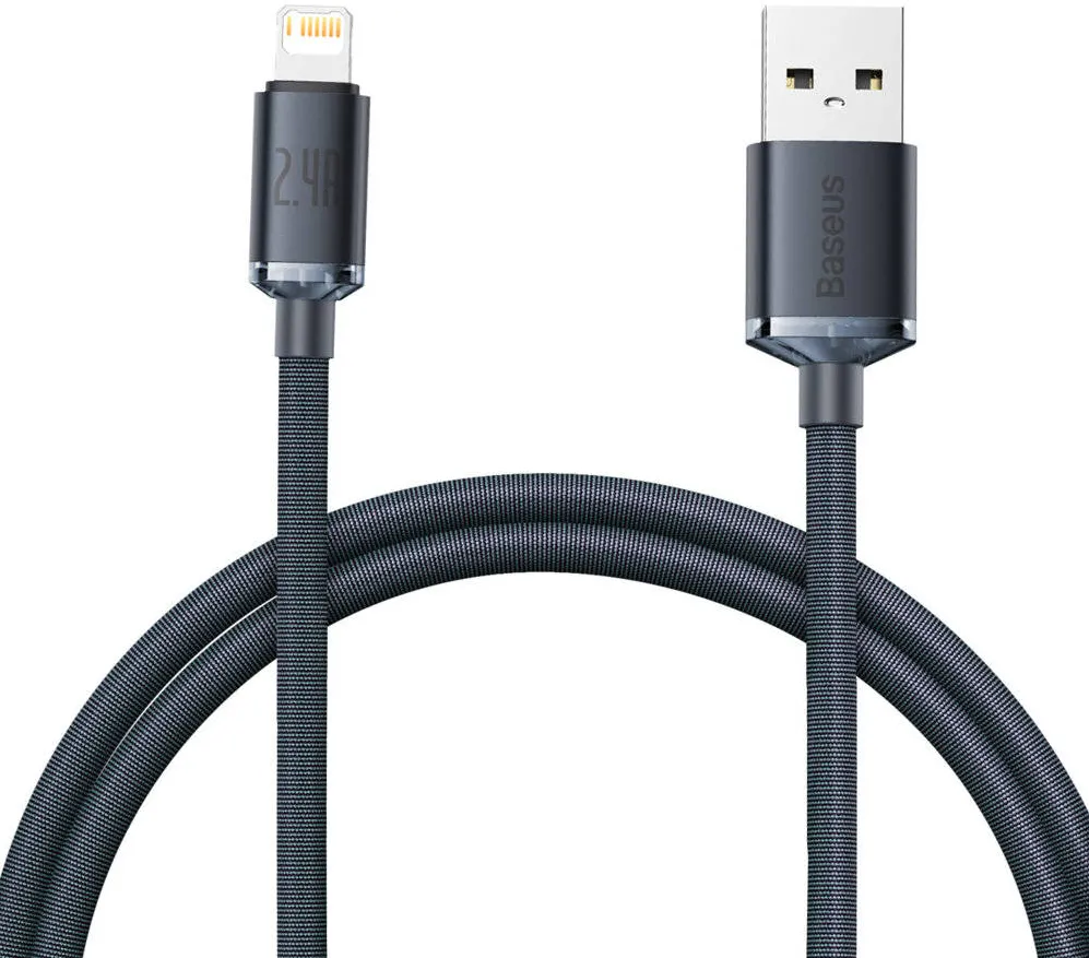Cablu date si alimentare Baseus Crystal Shine CAJY000001 USB la Lightning 1.2 m negru