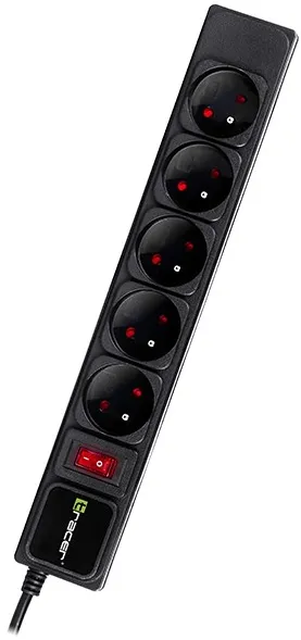 TRACER PowerGear 5m Black power strip