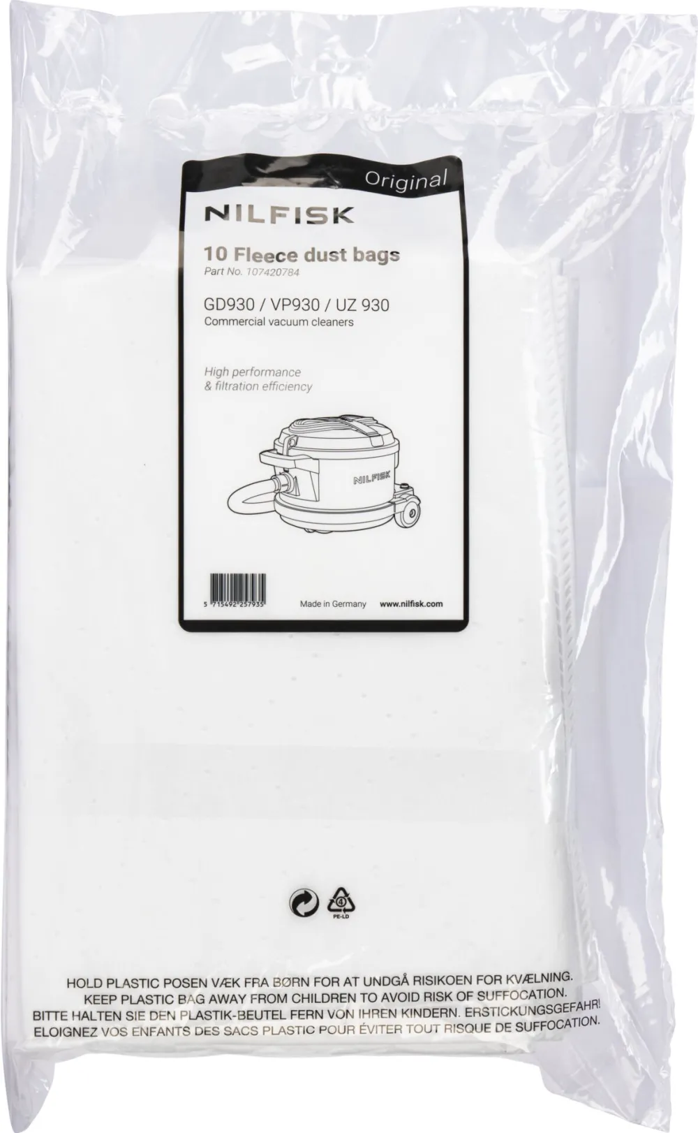 Set 10 saci aspirator Nilfisk pentru VP 930 ECO HEPA