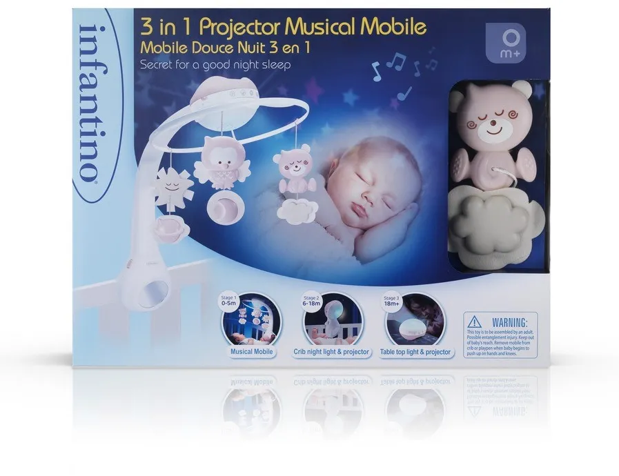 B-kids Infantino Music box 3in1 Powder pink