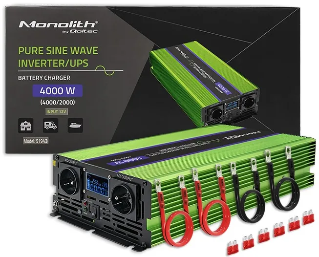 QOLTEC Pure Sine Wave Inwerter Monolith, 2000W, 4000W