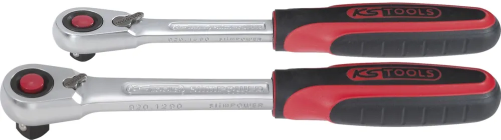 KS Tools SlimPOWER Reversible Ratchetn Set, 2-pcs 1/4 + 1/2