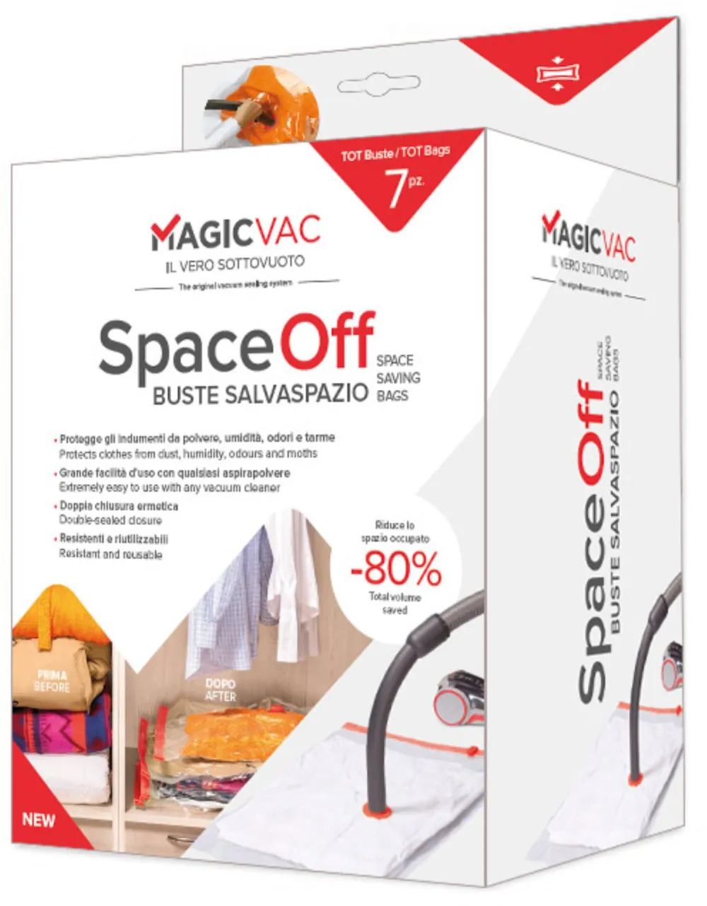 Set saci de vidare pentru haine MagicVac Space-Off 6 piese