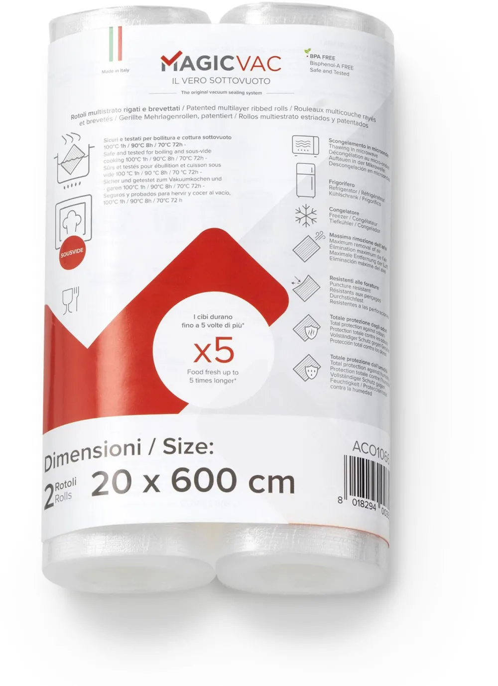 MagicVac 2 Vacuum sealing film rolls 20 cm x 6 m