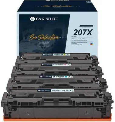 Set 4 tonere G&G Select XL compatibil HP 207X negru cyan magenta galben cu chip