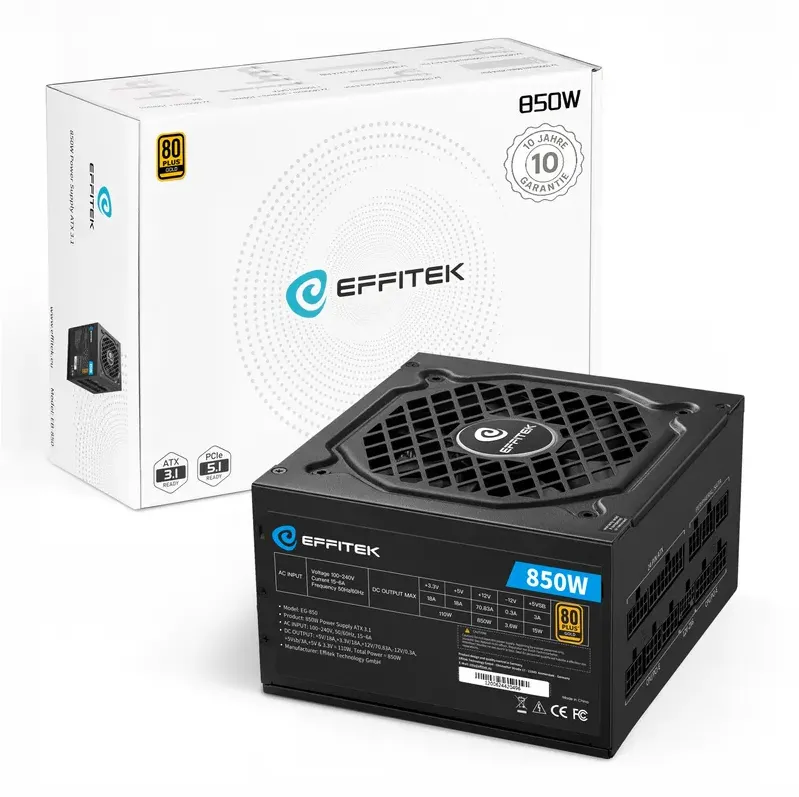 Sursa PC EFFITEK EG-850 850 W Gold
