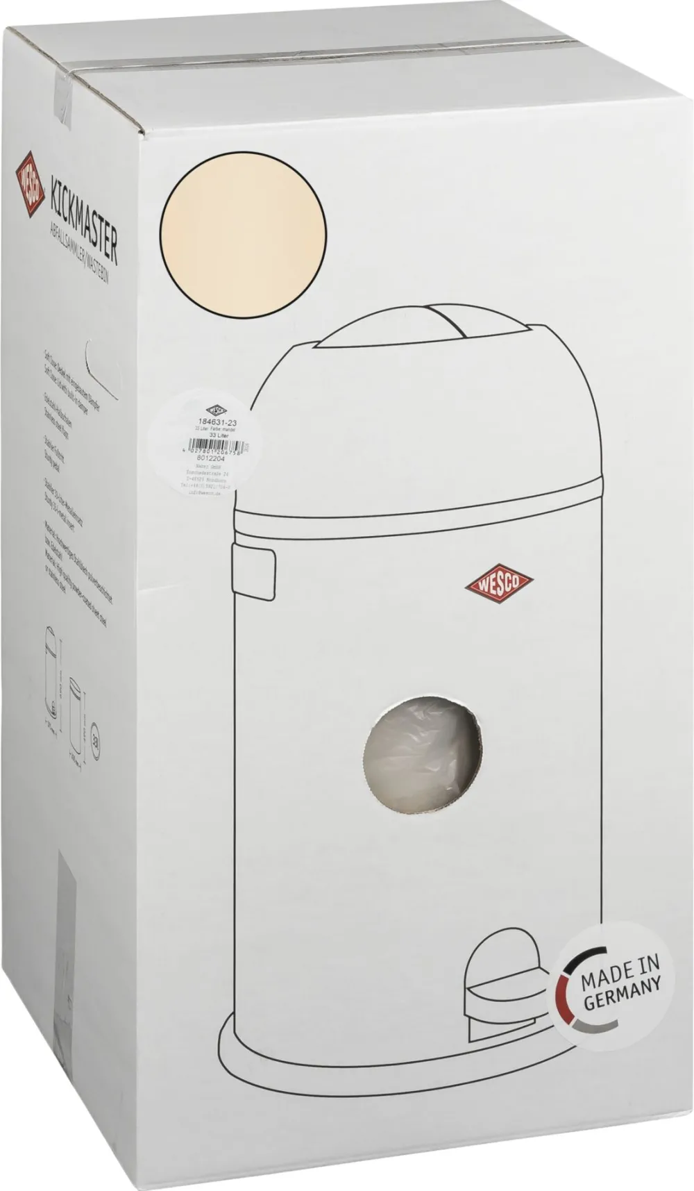 Wesco WESCO Kickmaster Soft Trash Bin almond