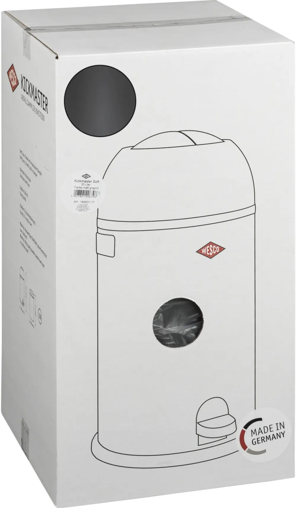 Wesco WESCO Kickmaster Soft Trash Bin graphit matt