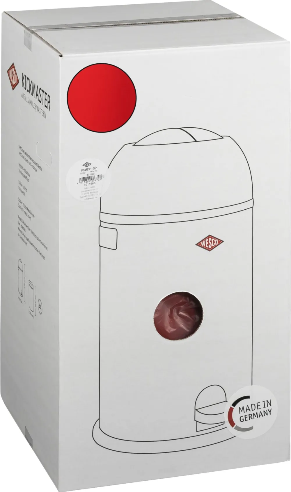 Wesco WESCO Kickmaster Soft Trash Bin red