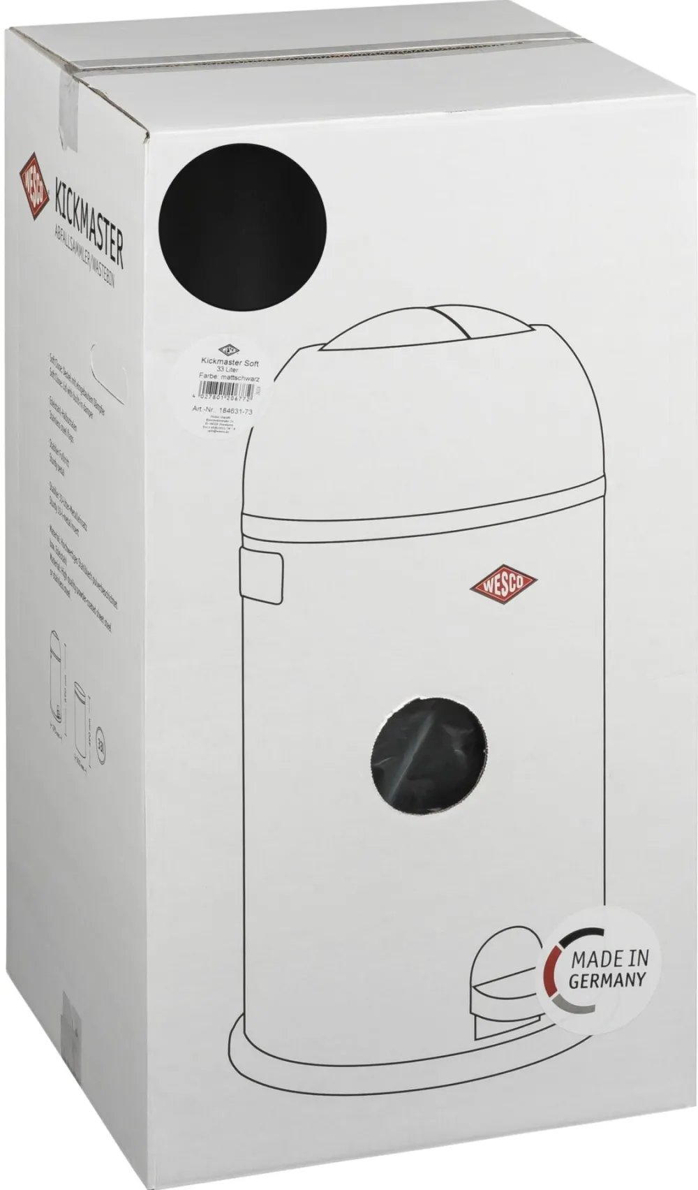 Wesco WESCO Kickmaster Soft Trash Bin black matt