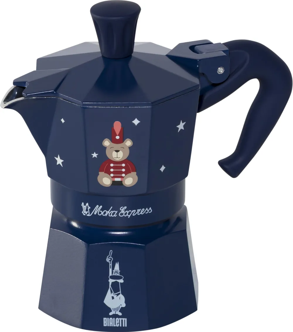 BIALETTI Moka Express 1TZ blau Joyful Memories
