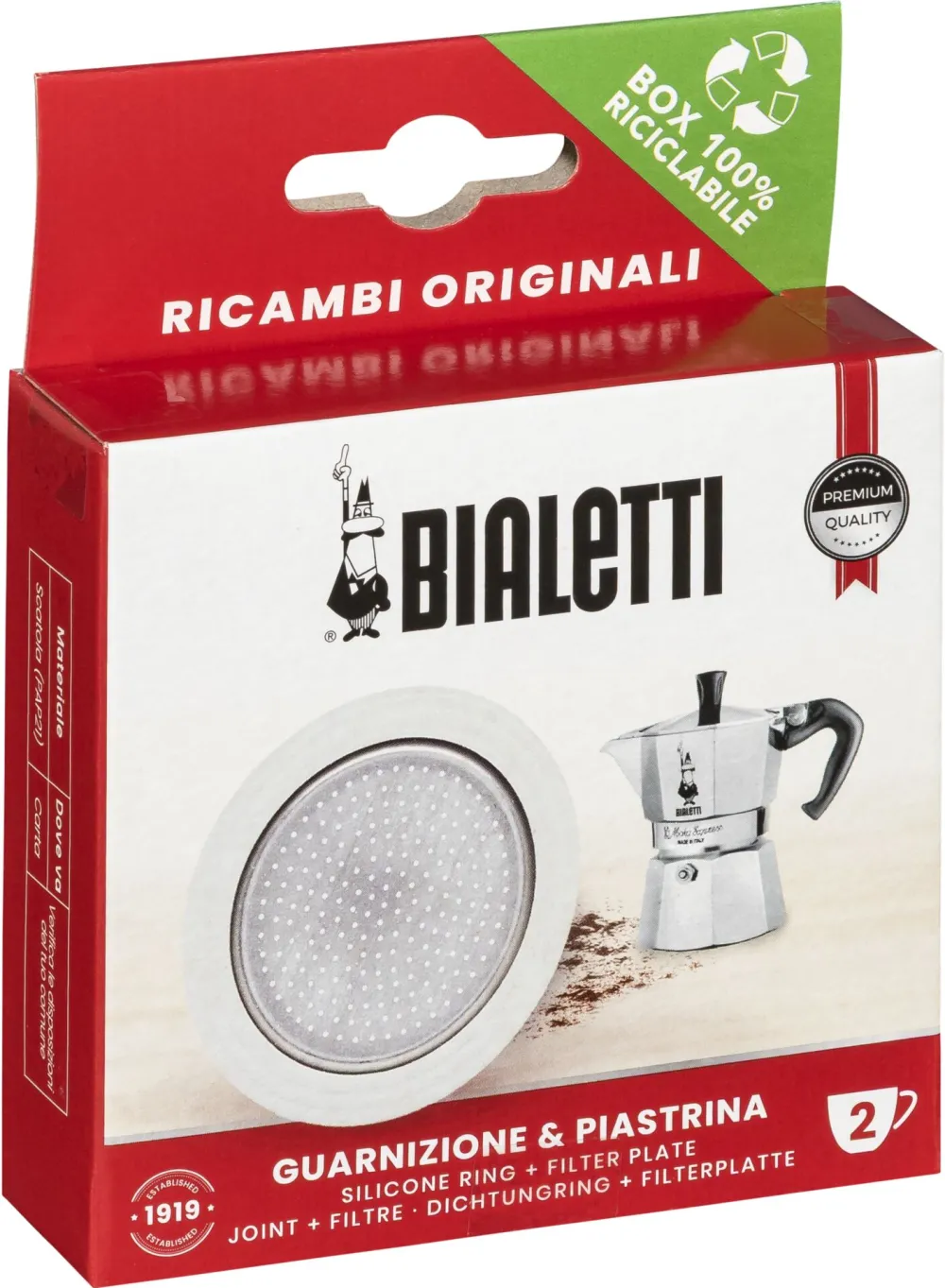 BIALETTI Ricambi Induc. 1 Ersatz dichtung + 1 Filter 2 Tassen