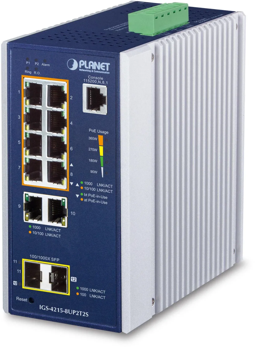 Switch Planet Industrial 8-Port Managed IGS-4215-8UP2T2S