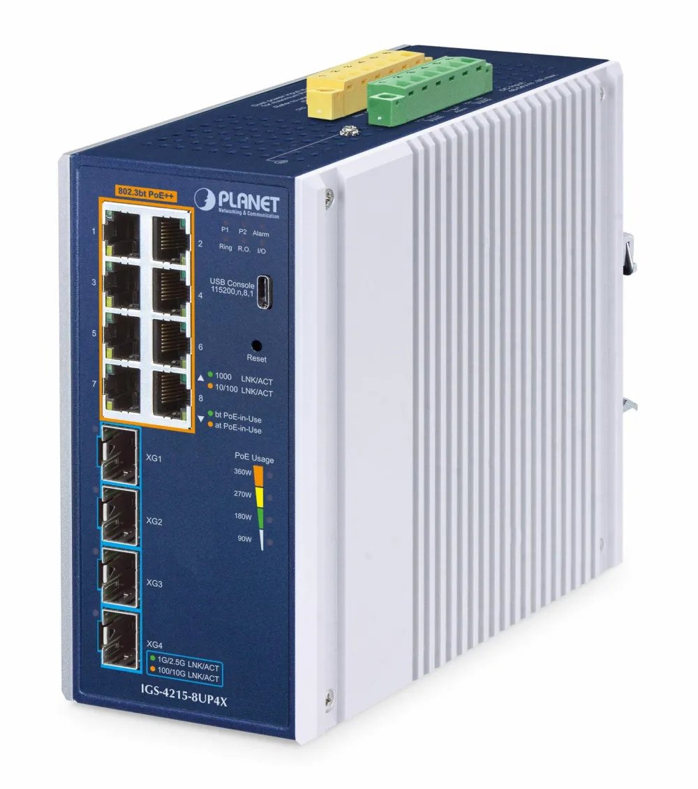 Switch Planet Industrial L2/L4 8-Port PoE++ Managed IGS-4215