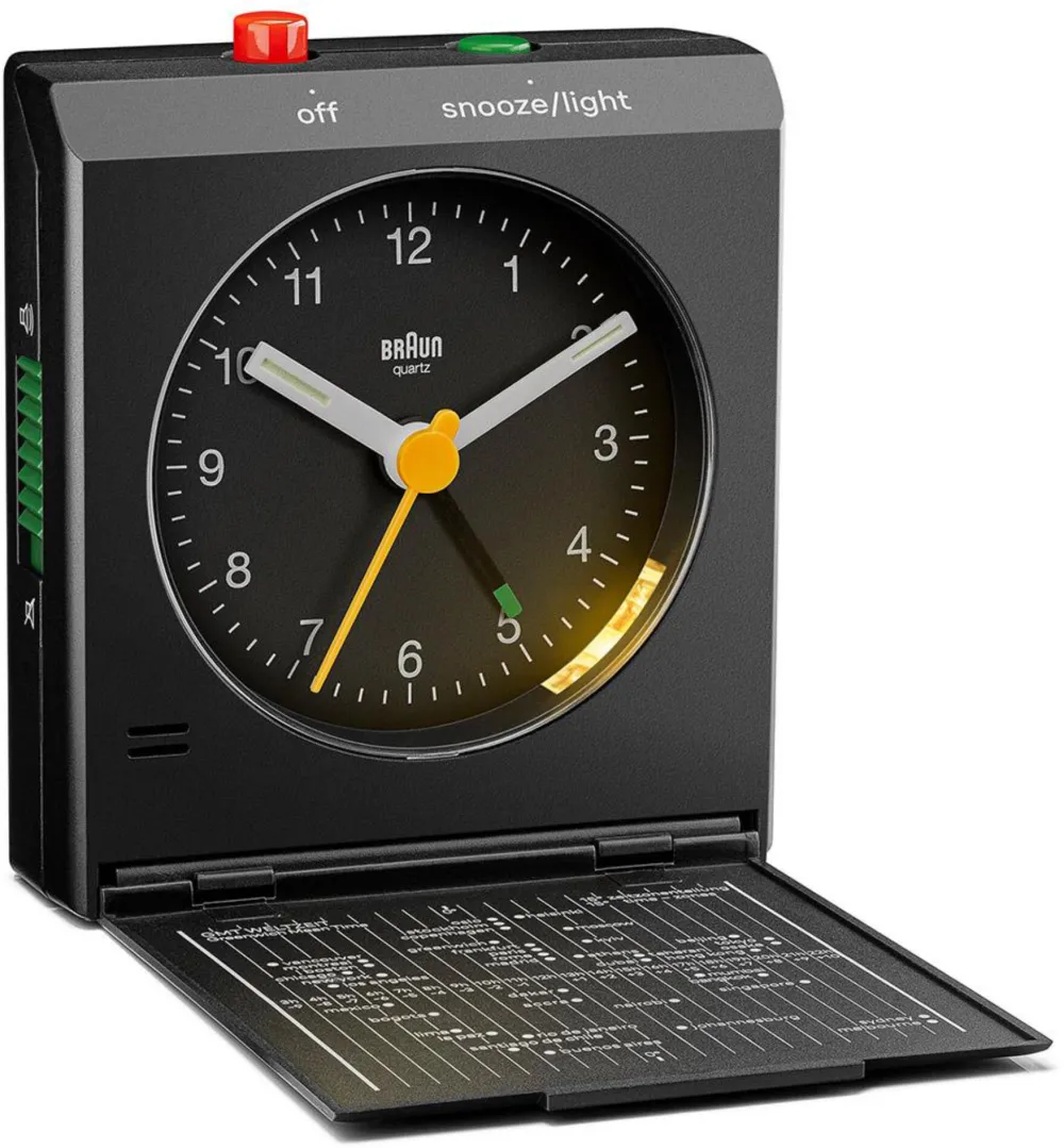BRAUN BC 05 B Quartz Foldable Alarm Clock Black
