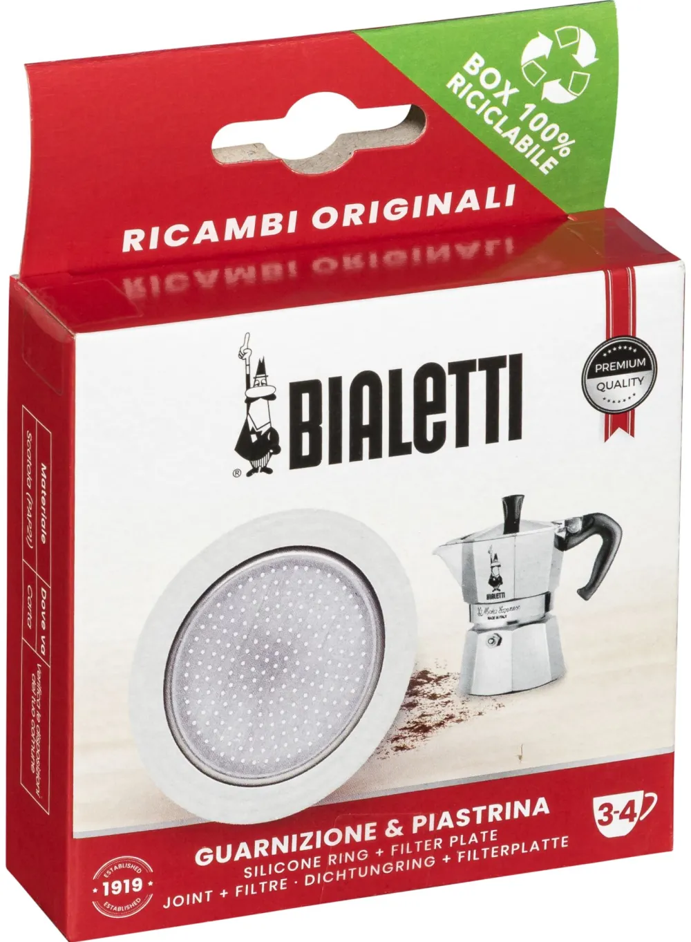 BIALETTI Ricambi Induc. 1 Ersatz dichtung + 1 Filter 4 Tassen