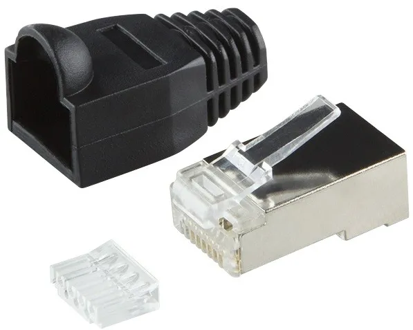 Accesoriu Retea Logilink Plug connector CAT.6 100 pcs shielded black