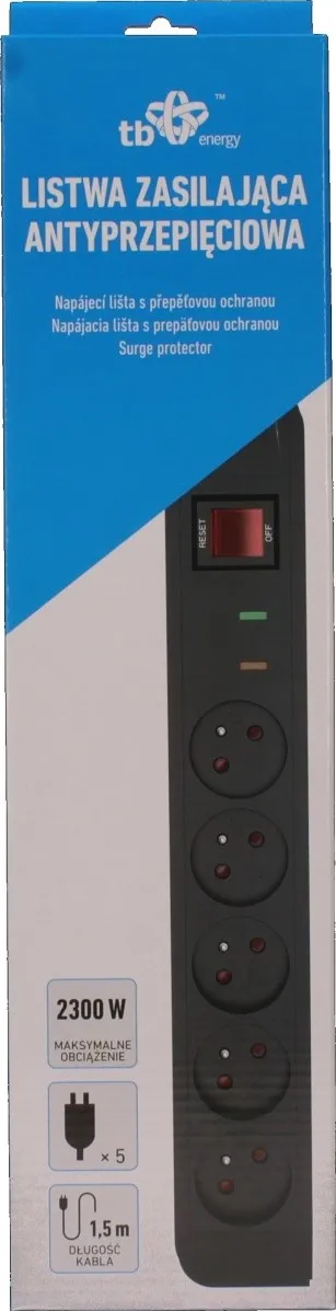 TB Energy Surge Protector x5, 1.5 m