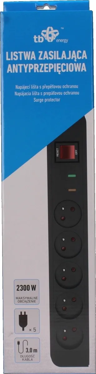 TB Energy Surge Protector x5, 3m