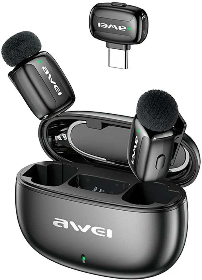 Microfon AWEI Lavalier microphone MK5 Duo Ai-Voice black