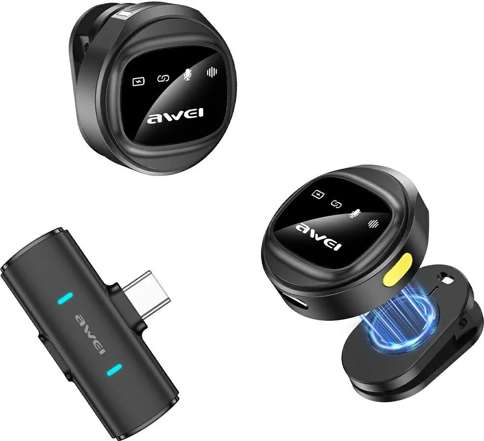 Microfon AWEI Lavalier microphone MK3 Duo black