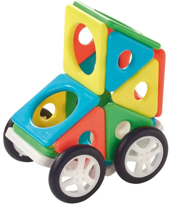 Jucarie creativa Millennium Magnets Cars, 8 Dreiecke, 12 Quadrate, 2 Räders.