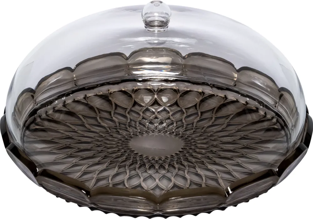 Guzzini VANITY Small Cake Stand with Dome Smoke