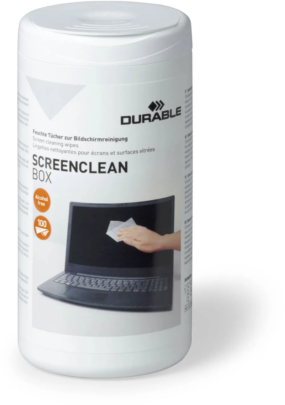 Solutie de curatare Durable SCREENCLEAN BOX 100 Screen Cleaning Wipes 573602