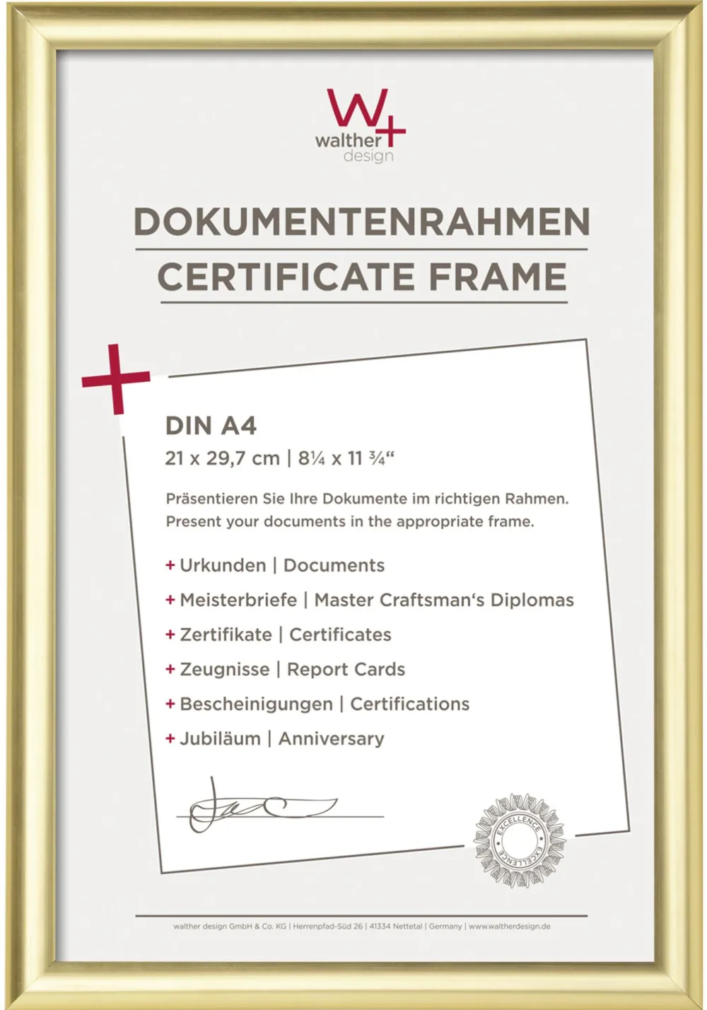 Walther Trendstyle 21x29,7 Resin gold DIN A4 KP130G