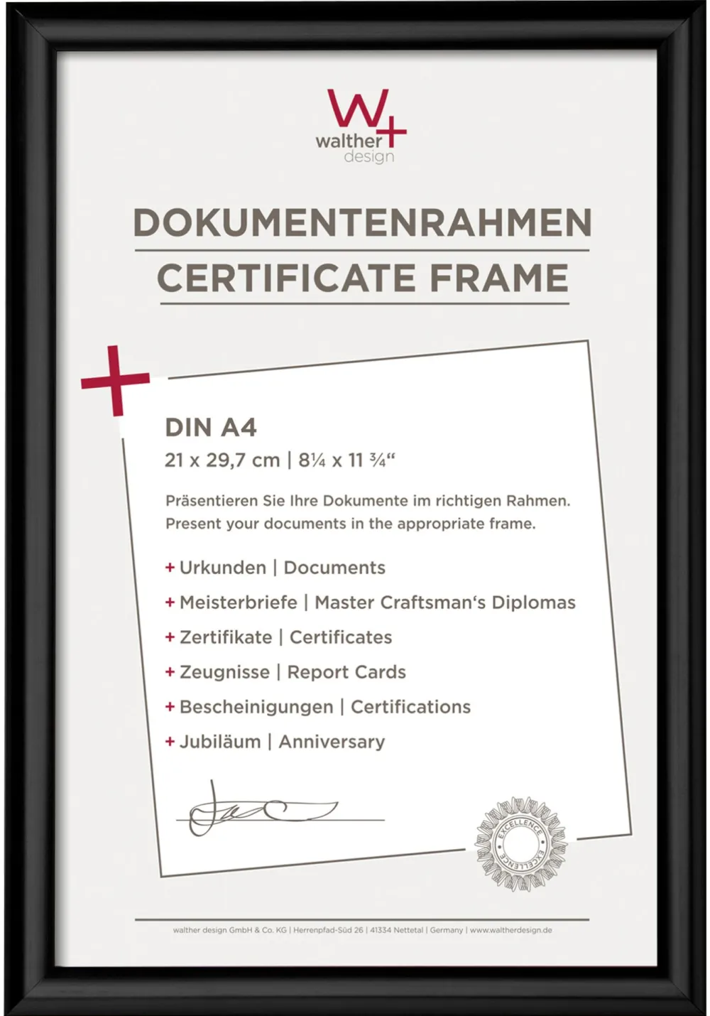 Walther Trendstyle 21x29,7 Resin black DIN A4 KP130B