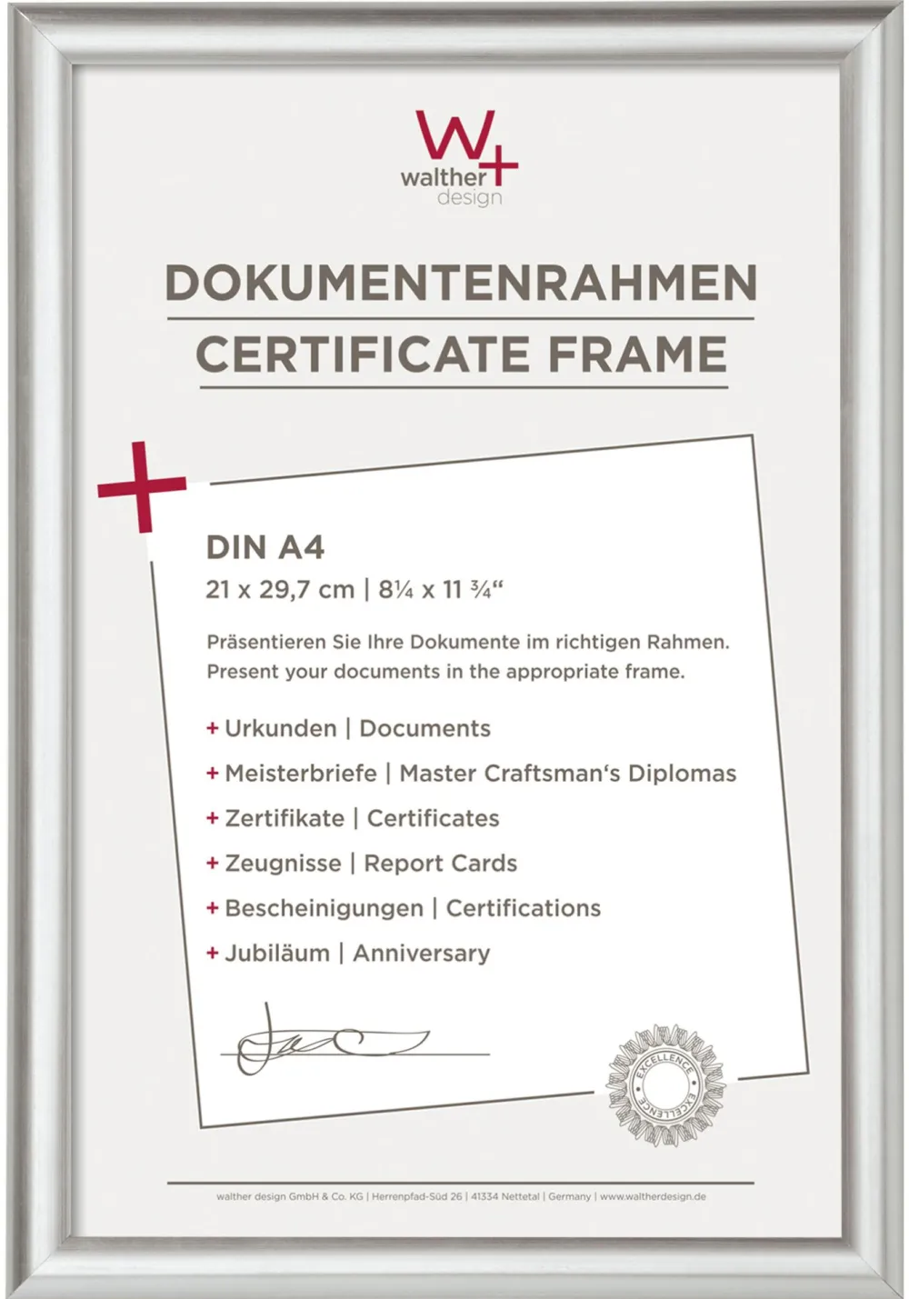 Walther Trendstyle 21x29,7 Resin silver DIN A4 KP130S