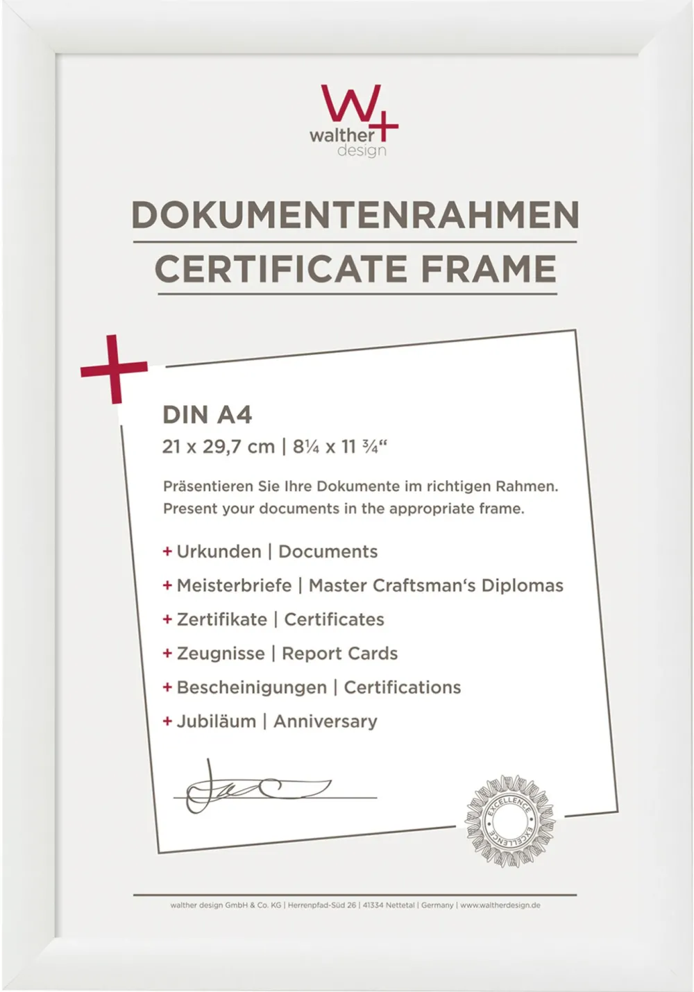 Walther Trendstyle 21x29,7 Resin white DIN A4 KP130W