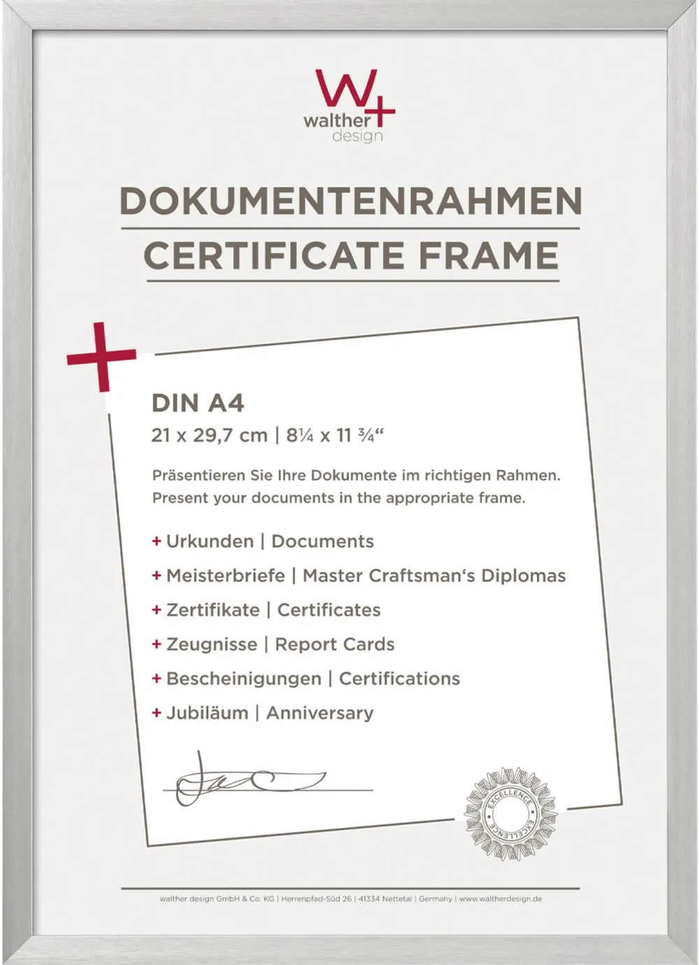 Walther Chair DIN A4 21x29,7 Aluminum silver AJ130S