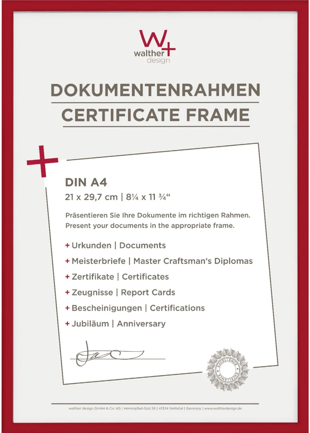 Walther New Lifestyle 21x29,7 Resin red DIN A4 KV130R