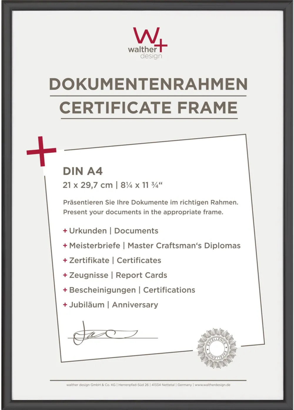 Walther New Lifestyle 21x29,7 Resin black DIN A4 KV130B