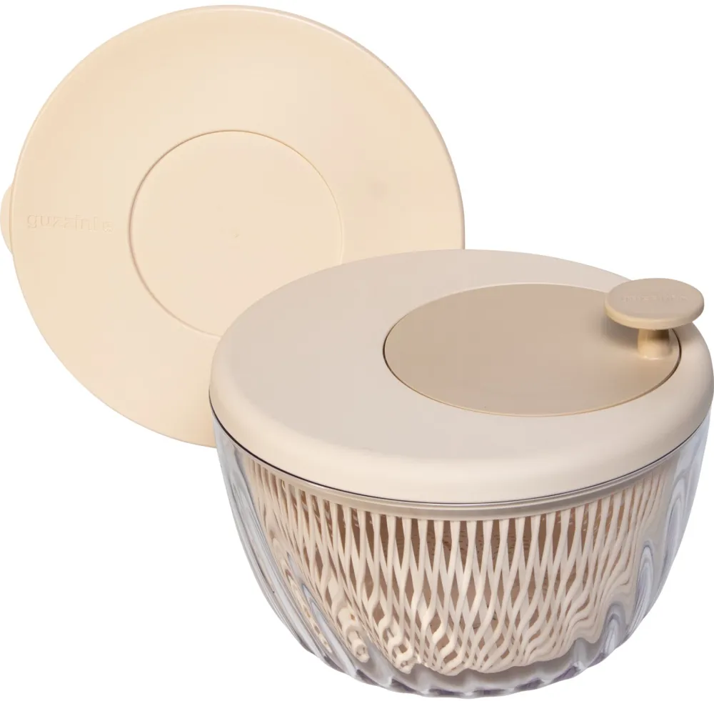 Guzzini Salad Spinner with Lid Spin&Store, Dark clay