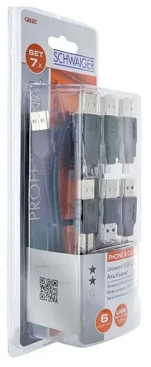 Schwaiger USB Universalanschluss Set 6 Adapter/Länge: 1,5 m