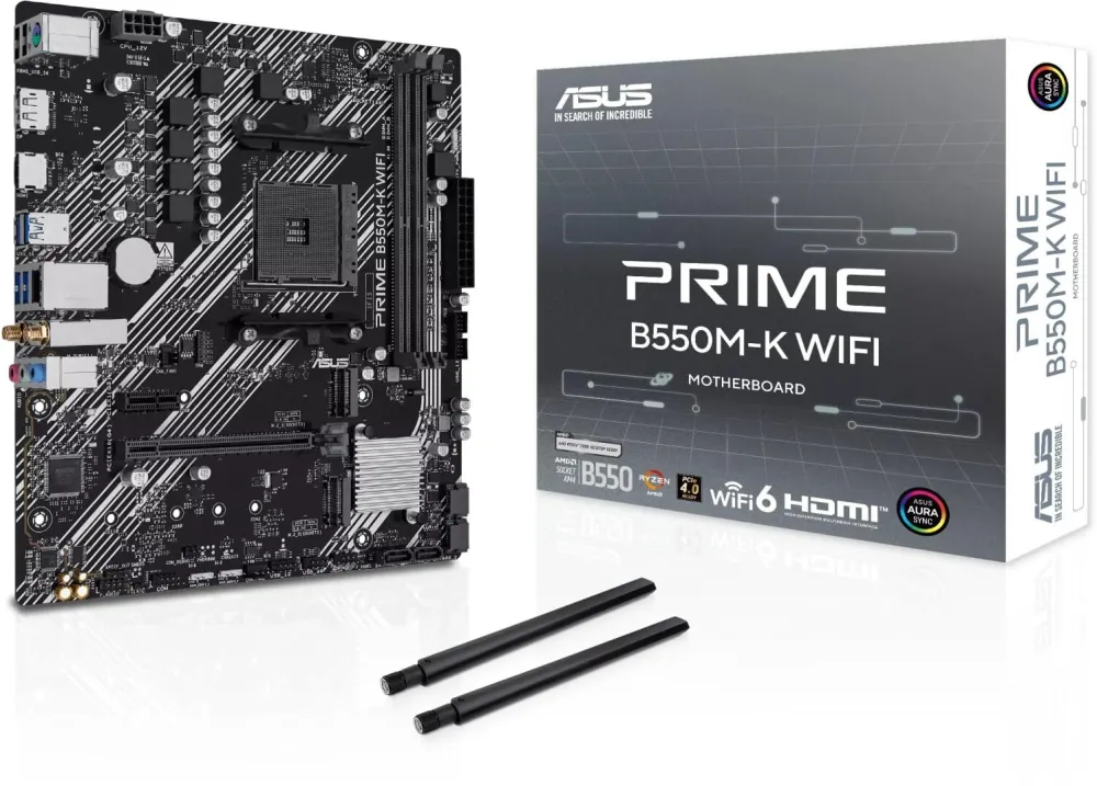 ASUS PRIME B550M-K (WI-FI) (AMD, AM4, DDR4, mATX)