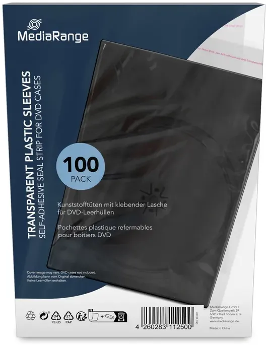 MediaRange Transparente 14mm DVD-Leerhüllen 100er-Pack