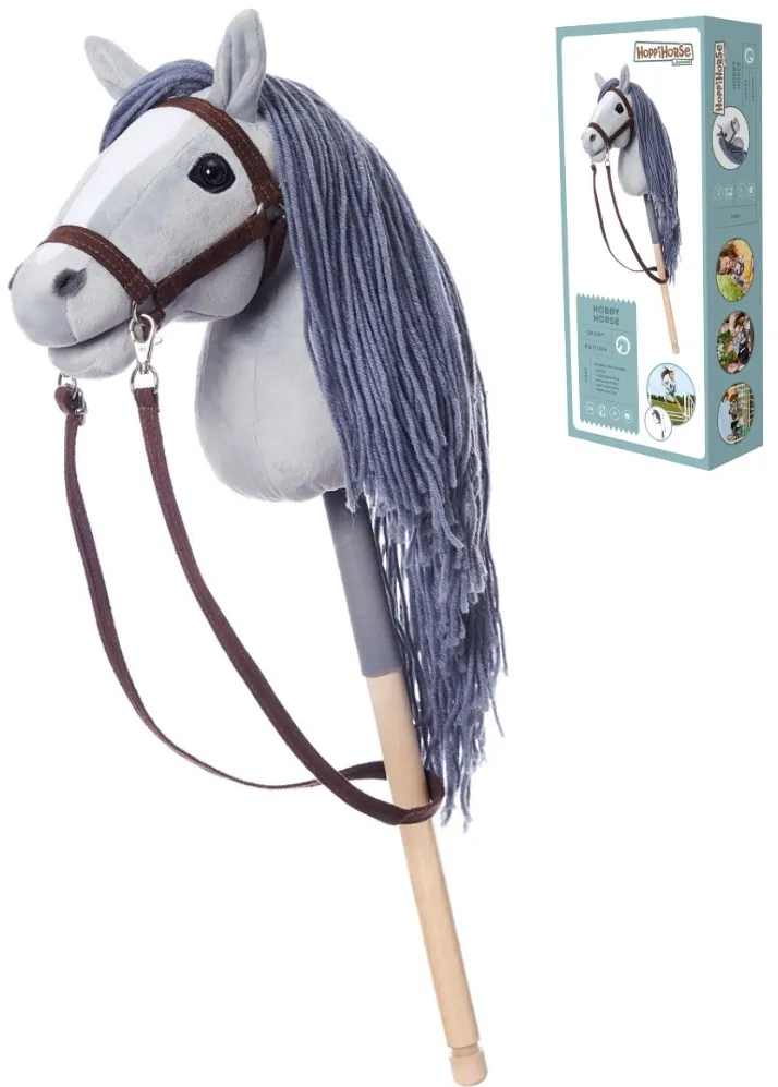 Horse on a stick HOPPIHORSE Hobby Horse A4 gray