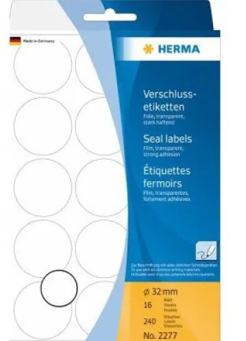 HERMA Verschlussetik. transp. 32 mm extrem haftend 240 St.