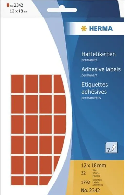 HERMA Vielzwecketiketten rot 12x18 mm Papier matt 1792 St.