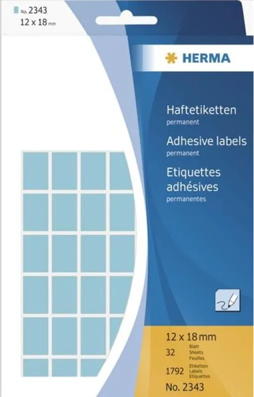 HERMA Vielzwecketiketten blau 12x18 mm Papier matt 1792 St.