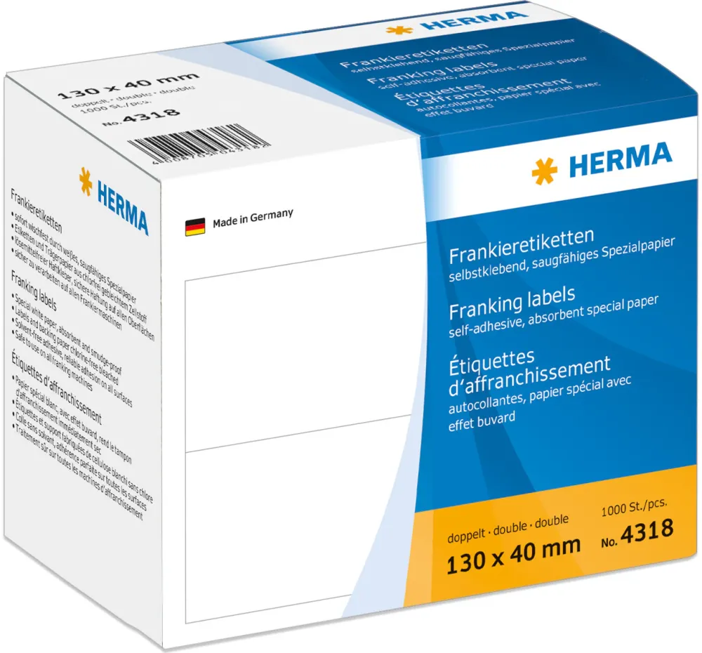 HERMA Frankieretiketten doppelt 130x40 mm 1000 St.