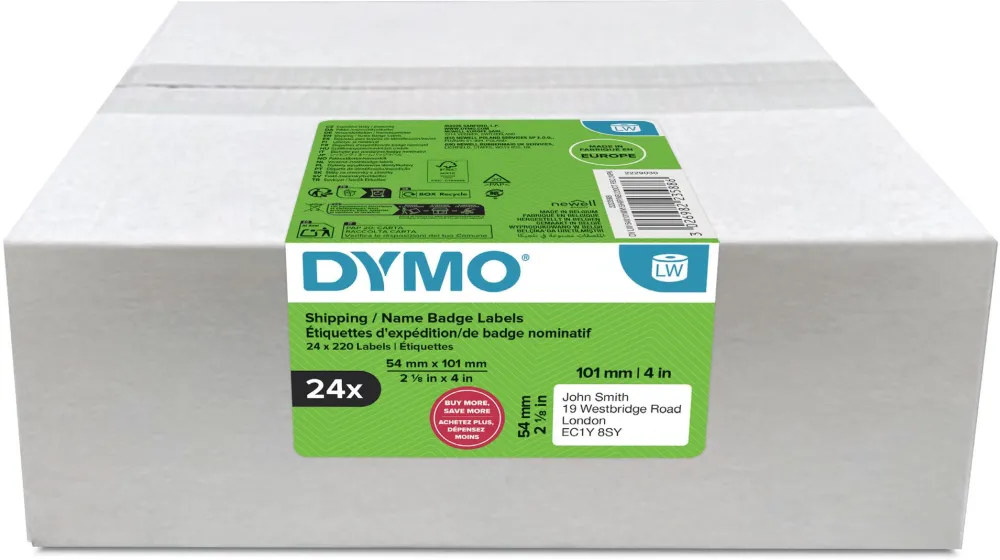 DYMO LW-Rücksendeetiketten Vorteilspack 54x101mm 24Rl 500Stk