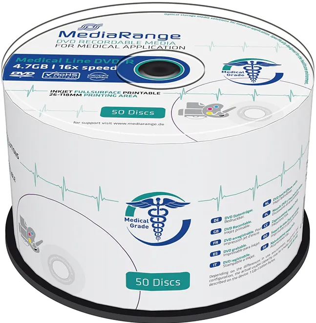 MediaRange Medical Line DVD-R 4.7GB/120min 16x speed Cake 50