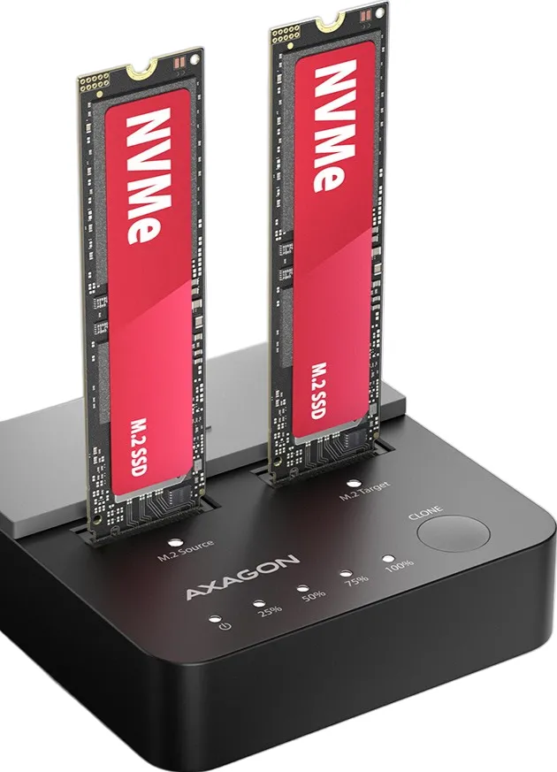 ADSA-M2C22L, USB-C 20Gbps, pentru 2x M.2 NVMe SSD